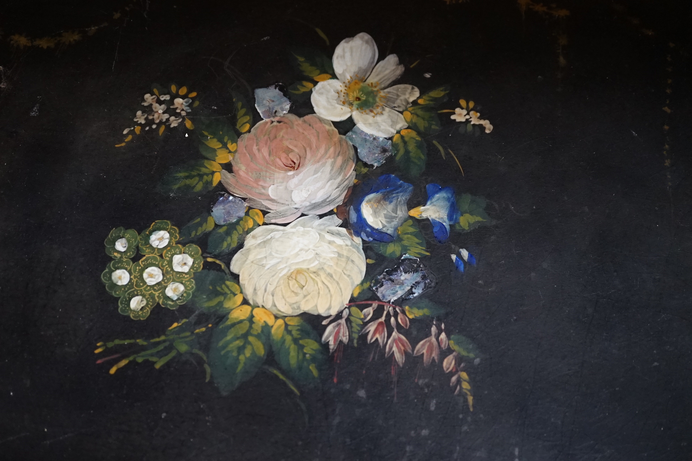 A large Victorian papier mache tray, 77 x 59cm